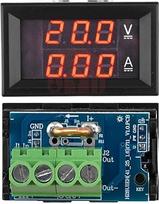 20A / 50A Eingebauter Shunt skaitmeninis voltmetras Amperemeter DC7-100V Volt Amp Meter 0,28 Zoll Dual LED ekrano skydelis Spannung Strom Tester (20A Red-Red)