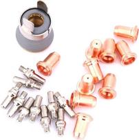 22 vnt. PT60 PT40 plazminio pjovimo antgalių rinkinys, plazminio pjaustytuvo pjovimo degiklio elektrodų antgalių priedai 1,0 mm antgalio elektrodo ekranavimo taurės tarpinė