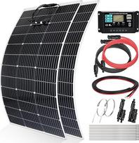240W saulės kolektorių komplektas, skirtas RV valčių sistemai 2 Pack 120W mono saulės kolektorius + 30A įkroviklio valdiklis + saulės kabelis + Z laikiklis, didelis efektyvumas