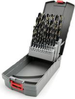 25 vnt. HSS M2 turbo grąžtų DIN338 su trikampiu kotu ir specialiai suprojektuotu antgaliu 1-13 mm x 0,5 mm