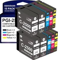 2500XL spausdintuvo kasetės, skirtos "Canon" PGI-2500XL 2500XL daugiapakopėms kasetėms, suderinamoms su "Canon Maxify" MB5150MB5450MB5455 iB4150MB5155 iB4050MB5050MB5350 (10 pakuočių)