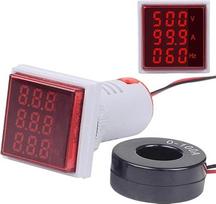 3 in 1 AC 60 ~ 500 V Skaitmeninis voltmetras Ampermetras Hz Frequenzmesser Stromspannungsanzeige Tester Amp Signalleuchte LED 22 mm