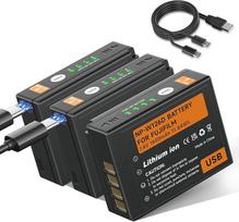 3 vnt. NP-W126 USB-C akumuliatoriaus 1600 mAh, NP-W126S akumuliatorius su C tipo baterija, skirtas "Fuji X-T100", "X-T200", "X100F", "X100V", "X-S10", "X-A5", "X-A10", "X-E3", "X-E4", "X-Pro2", "X-Pro3", "X-T1", "X-T2", "X-T3", "X-T10", "X-T2 0", "X-T30",