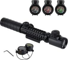 3-9x32EG raudonos ir žalios spalvų optinis optinis šautuvo optinis taikiklis su 20 mm 11 mm "Picatinny" bėgio tvirtinimu ir trijuose bėgiuose