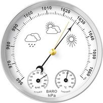 3-in-Druck-Temperatur- und Luftfeuchtigkeitsmesser, Hochtemperatur-Thermometer, Hygrometer für Innenüberwachung, Batterie, Messgerät aus Aluminiumlegierung mit Anzeige