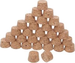 30 butelių kamštelių rinkinys, kūgio formos mediniai kamščiai vyno ir alaus buteliams, daugkartinio naudojimo butelių dangteliai putojančio vyno ir vyno buteliams