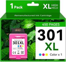 301XL rašalo kasetės, suderinamos su HP 301 XL spalvotomis kasetėmis - trijų spalvų (žydros, purpurinės, geltonos) - suderinamos su HP Envy 4500, DeskJet 1000 1050 1510 2050 2510 3050, OfficeJet 2620 4660 - HP 301 XL pakaitalas
