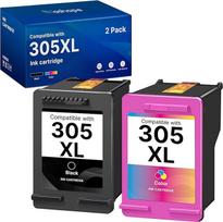 305 XL 305XL rašalas HP 305 XL juodos ir spalvotos spalvos rašalas, skirtas "Envy" 6020e 6420e 6032 6000 6020 6430e "DeskJet" 2720 2720e 2700 2710 "DeskJet Plus" 4120e 4130e (2 pakuotės)
