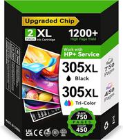 305XL BK/CMY - 750/450+ puslapių, suderinama su originaliomis HP 305 juodos ir spalvotos spalvos spausdintuvo kasetėmis, skirtomis HP DeskJet 2810e 2820e 2700 2710e 2720e 2722e Plus 4100 4120 Envy 6000 6020e 6032e