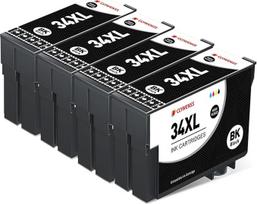 34XL juodos spalvos spausdintuvo kasetės, suderinamos su Epson 34 XL juodos spalvos kasetėmis, skirtomis Workforce Pro WF-3720 WF-3725 WF-3720DWF WF-3720DWF WF-3725DWF WF3720 WF3725 WF3725 rašalo kasetėms, pakuotėje yra 4 vnt.