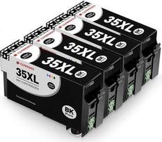 35 XL juodos spalvos spausdintuvo kasetės, suderinamos su Epson 35XL 35 XL BK kasetėmis, skirtomis Workforce Pro WF-4720 WF-4725 WF-4730 WF-4740 WF-4720DWF WF-4725DWF WF-4730DTWF WF-4740DTWF rašalams, 4 vnt.