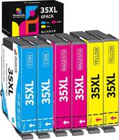 35XL 35XL spausdintuvo kasetės "Epson 35" rašalo kasetės, suderinamos su "Epson Workforce Pro" WF-4720 WF-4725 WF-4730 WF-4740 WF-4720DWF WF-4740DTWF WF-4725DWF WF-4740DTWF WF-4730DTWF (6 vnt.)