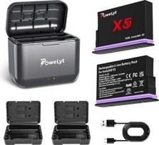 360 X5 Akku Ladegerät Set 2 Packungen mit 2800 mAh wasserdichten X5 Akkus und 2 Kanal X5 Akku Ladegerät mit Akkufach vollständig kompatibel mit der 360 X5 Action Kamera