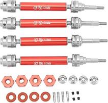 4 dalys RC-Stahl vorne und hinten CVD-Antriebswellen Ersatz-RC-Upgrade-Teile für SLASH 1/10 RC-Car (Rot)