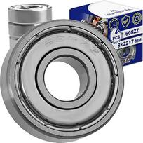 4 x Skalbimo mašinų guoliai 8 x 22 x 7 mm su originaliu kodu 608ZZ Universal C00380333, skirti Indesit 481252028082, skirti Whirlpool MONTERAL