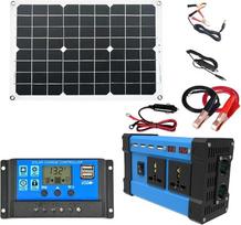 4000 W automatinis galios inverteris Saulės kolektorių sistemos komplektas Dvigubas USB išplėtimo transformatorius Modifizierte Sinus Welle 30 A valdiklis 12 V Paprastas montavimas (mėlyna 12V)