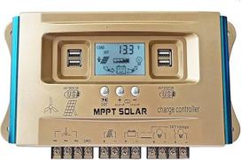 40A vėjo saulės hibridinis valdiklis MPPT LCD dvigubas USB 12 V 24 V 36 V 48 V 60 V akumuliatoriaus įkrovimo valdiklis
