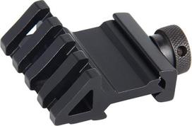 45 laipsnių poslinkio bėgių tvirtinimas su 4 lizdų universaliu adapteriu "Weaver" ir "Picatinny" stiliaus 20 mm šautuvo optiniam taikikliui