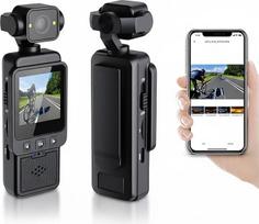 4K kūno kamera, HD Wi-Fi, 180 laipsnių pasukamas objektyvas, rankinė kamera su 1,3 colio HD ekranu, LED šviesa, APP, skirta lauko sporto kelionėms
