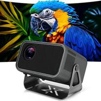 4K namų kino projektorius su 500 ANSI liumenų, 1080P, palaiko 4K, automatinis fokusavimas ir geometrijos korekcija, "WiFi 6" ir "Bluetooth 5.0", išmanusis 4K projektorius miegamajam ir namų kinui