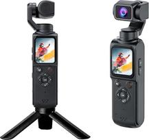 4K Pocket Action Cam mit 330° Gedrehtes Objektiv,1.72-Zoll-Touchscreen Vlogging-Kamera,drahtloser Übertragung,Tragbarer Camcorder für Reisen,Tägliche Vlogs,Live-Streams und Videokonferenzen