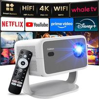 4K projektorius [stereofoninis garsiakalbis / automatinis fokusavimas / 360° pasukamas stovas] Vaizdo projektorius su "WiFi" ir "Bluetooth" 1080P, vienu spustelėjimu naudojamas "YouTube/D+", išmanusis namų lauko projektorius