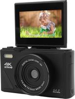 4K skaitmeninis fotoaparatas, UHD 64MP automatinio fokusavimo vaizdo kamera su 18x priartinimu, 3 colių sulankstomu ekranu, kompaktiškas mažas fotoaparatas berniukams ir mergaitėms, skirtas kelionių fotografijai ir vaizdo įrašams