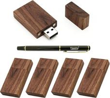 5 pakuotės stačiakampio riešutmedžio 2.0/3.0 USB atmintinės USB diskas su medine atmintine (2.0/128GB)