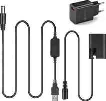 5 V USB adapterio rinkinys + QC3.0 įkroviklio kabelis DC 8,4 V ACK-E6 + DR-E6 LP-E6 LP E6 virtualus akumuliatorius, skirtas "Canon EOS 5D Mark II III" 5D2 5D3 6D 7D