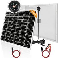 50 W 36 V saulės baterijos įkroviklio rinkinys: DERUXI 50 W mono saulės kolektorius 24 V geliniams, AGM, LiFePO4 akumuliatoriams: 50 W saulės kolektorius, įmontuotas PWM įkrovimo valdiklis + 2 poros SAE saulės kabelių, PV saulės modulis