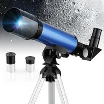 50/360 mm teleskopas su 2 okuliarais ir lengvu trikoju vaikams gali stebėti Mėnulį ir naktinį dangų jauniesiems astronomams