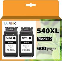 540XL Patronen 2 Schwarz Kompatibel für Canon PG-540 PG-540XL Tintenpatrone für Pixma TS5150 TS5151 MX455 MX475 MX525 MX535 MG3150 MG3250 MG3550 MG3600 MG3650 MG4250 Drucker (BK*2)