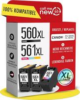 560XL ir 561XL spausdintuvų kasetės - suderinamos su "Canon" 560 561 XL kasetėmis (PG-560XL juoda ir CL-561XL spalvota) - XL serijos išmaniosios mikroschemos, skirtos PIXMA TS5350i TS7450i TS5300 - pakuotė