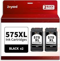 575 XL juodos spalvos rašalo kasetės "Canon" PG-575XL juodos spalvos rašalo kasetė PG575XL PG-575 PG-575i suderinama su spausdintuvu "Canon Pixma TS3550i TS3551i TR4750i TR4751i 4755i TR4756i" (2 juodos spalvos)