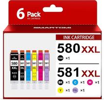 580 581 Spausdintuvo kasetės suderinamos su Canon PGI-580 XXL CLI-581 XXL, skirtos Pixma TS8150 TS8151 TS8152 TS8250 TS8251 TS8252 TS8350 TS8351 TS8352 TS9150 TS9150 TS9150 TS9155 5 (6 pakuotės, 6 su mėlyna nuotrauka)