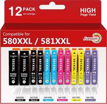 580 581 XXL Suderinama su "Canon" spausdintuvų kasetėmis 580 581 XXL Multipack PGI-580 CLI-581, skirta "Canon Pixma TS8350 TS8351 TS8352 TS8150 TS8151 TS8152 TS8250 TS8251 TS8252 TS915 0 TS9155 (12 pakuočių)