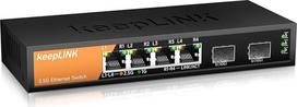 6 prievadų 2.5G komutatorius, nevaldomas, 4 x 2.5GBASE-T prievadai ir 2 x 10GBASE-T SFP lizdai, 60Gb/s komutavimo pajėgumas, "Plug & Play" / montuojamas ant sienos / metalinis korpusas be ventiliatoriaus