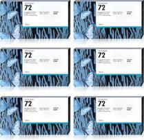 6 suderinamos rašalo kasetės HP 72 130ML (C9403A, C9370A, C9371A, C9372A, C9373A, C9374A), skirtos HP Designjet T610 T620 T770 T790 T1100 T1120 T1200 T1120 T1200 T1100 3000 T2300 EMFP T1100 MFP