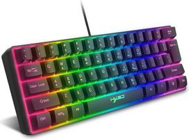 60 % Laidinė RGB žaidimų klaviatūra, 61 klavišas su 11 RGB Chroma apšvietimu, plaukiojančiais ABS klavišų dangteliais, mechaninė USB klaviatūra
