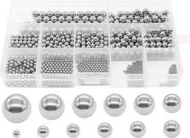 600 vienetų 12 dydžių nerūdijančio plieno tiksliųjų plieninių rutuliukų 1-8 mm metrinių dviračių guolių kamuoliukų asortimento rinkinys, skirtas dviračių kalnų dviračiams