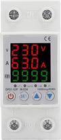 63A 230V 3IN1 3IN1 ekranas Din Rail Atviras reguliuojamas per žemos įtampos viršįtampių apsaugos relė Apsaugoti Kwh galios vatų matuoklis