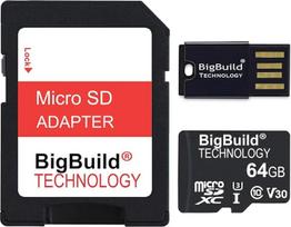 64GB itin greita 100MB/s MicroSD atminties kortelė, skirta "Nokia 3", 3.1, 3.1 Plus, 3.2, 3310 Mobile, 10 klasės U3 V30