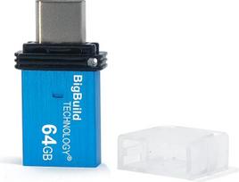 64GB mėlynos spalvos dvigubas C tipo OTG USB atmintinė, suderinama su "Amazon Fire HD 10", "Amazon Fire HD 10 Plus" planšetiniu kompiuteriu