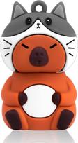 64GB USB atmintinė USB atminties kortelė USB tušinukas USB rašiklis Mielas Capybara dizaino atminties kortelė tinka vaikams, studentams, absolventams, dovanų suvenyras - kačiuko kepurė