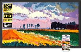 64GB "Frameo" 32 colių skaitmeninis nuotraukų rėmelis - 1920 x 1080P FHD IPS jutiklinio ekrano skaitmeninis nuotraukų rėmelis, automatiškai besisukantis elektroninis nuotraukų rėmelis, iškart dalijamasi nuotraukomis / vaizdo įrašais