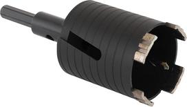 68 mm skersmens deimantinis gilintuvas su M16 lizdu, šešiakampiu adapteriu ir centriniu grąžtu - 80 mm darbinis ilgis - galima gręžti mūrą, smėlio ir kalkių plytas, poroloną ir kt. Profesionalus deimantinis