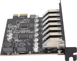 7 prievadų PCIE-USB 3.2 išplėtimo kortelė, USB 3.2 Superspeed 5Gb/s išplėtimo kortelė, USB PCIE išplėtimo kortelė, skirta "Win XP Win7 Win 8 Win 10 Win 11 Linux