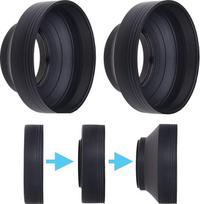 72 mm fotoaparato objektyvo skydeliai nuo saulės - guminiai - 2 rinkiniai - sulankstomi 3 lygiais - apsauga nuo saulės - mažina objektyvo blyksnius ir atspindžius - blokuoja perteklinę saulės šviesą
