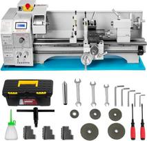 750W mini metalo tekinimo staklės 200x600mm didelio tikslumo lygiagretaus greičio su 3 žandikauliais ir suklio greičiu 50-3000RPM sriegimui, tekinimui, gręžimui