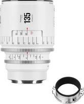 7artisans 135mm T2.4 Infinte serijos profesionalus rankinis viso kadro kino objektyvas, suderinamas su EF bajonetu, skirtas fotografijai ir filmų gamybai - baltas